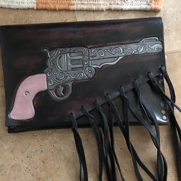 Bags Custom Tooled Leather Pistol Clutch Poshmark